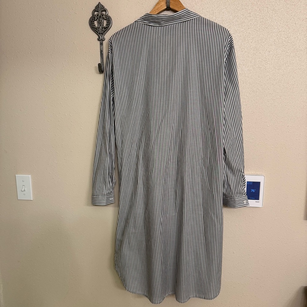 Brochu Walker Ashland Button Front Midi Dress - Fraser Grey Stripe L - Picture 3 of 13